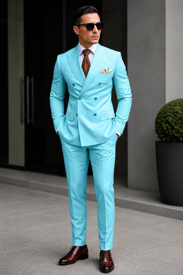 Luxury Two Piece Designer double breast suit for men partywear, wedding and Grooms