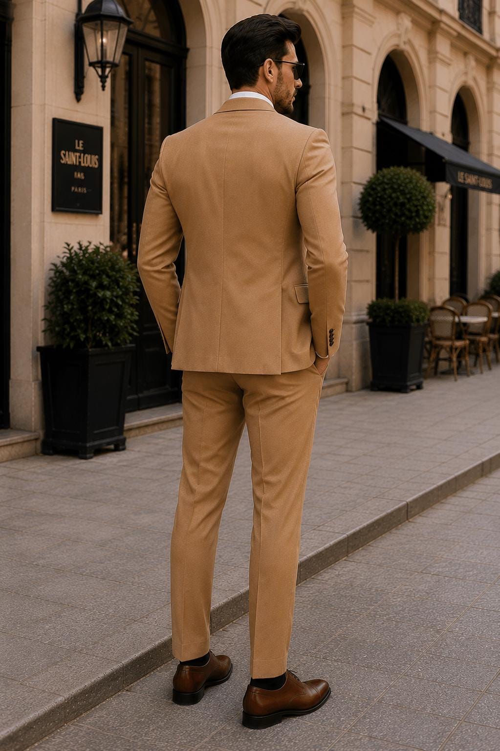 Camel 3-Piece Men's Suit | Luxury Wedding Groom Formal Outfit