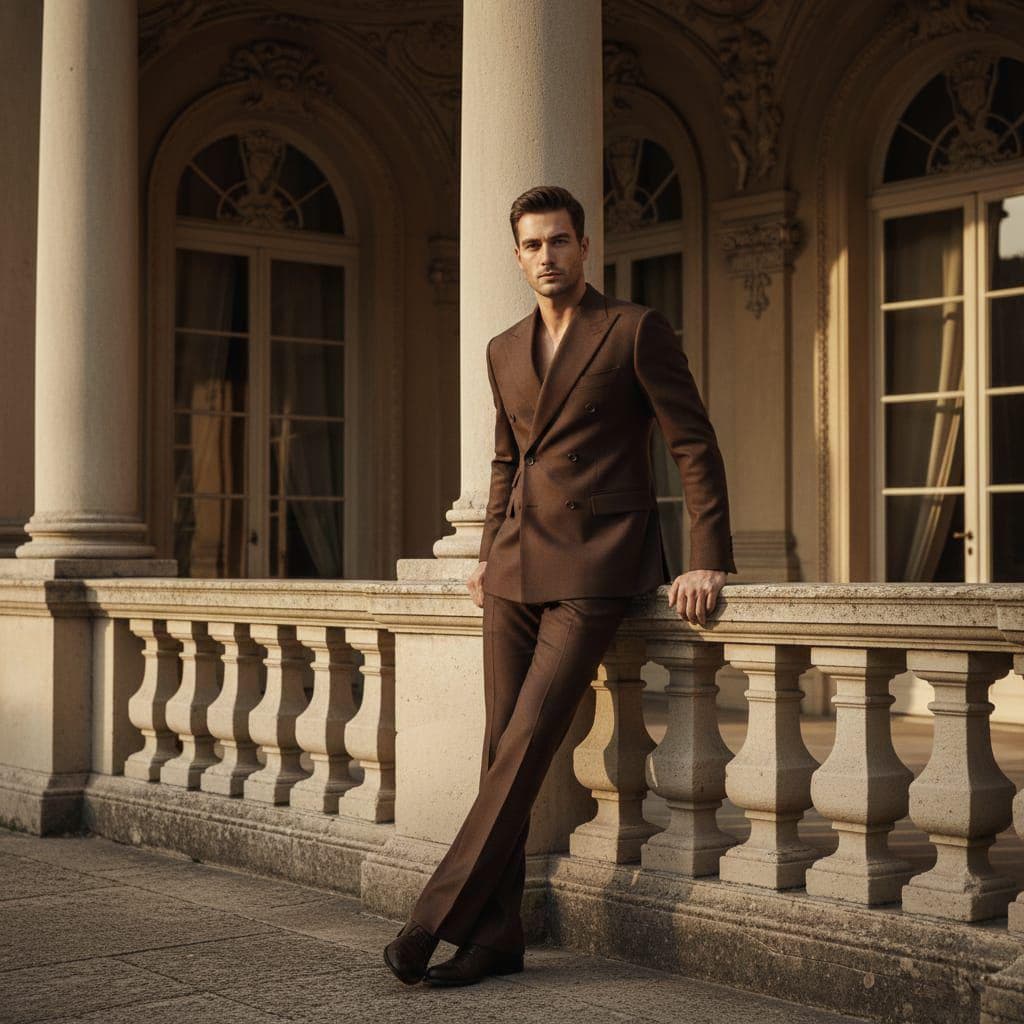 Class Slim Fit Houndstooth Double-Breasted Suit Groom & Groomsmen