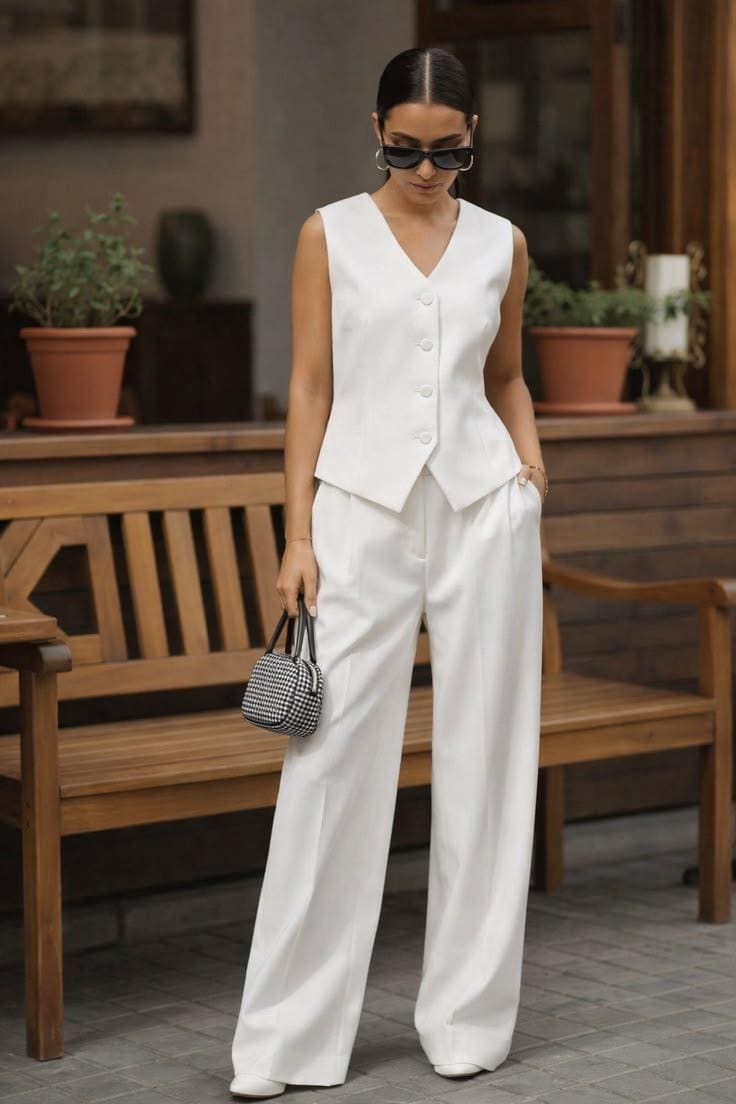 Women's White 2-Piece Suit – Elegant Modern Tailored Ensemble