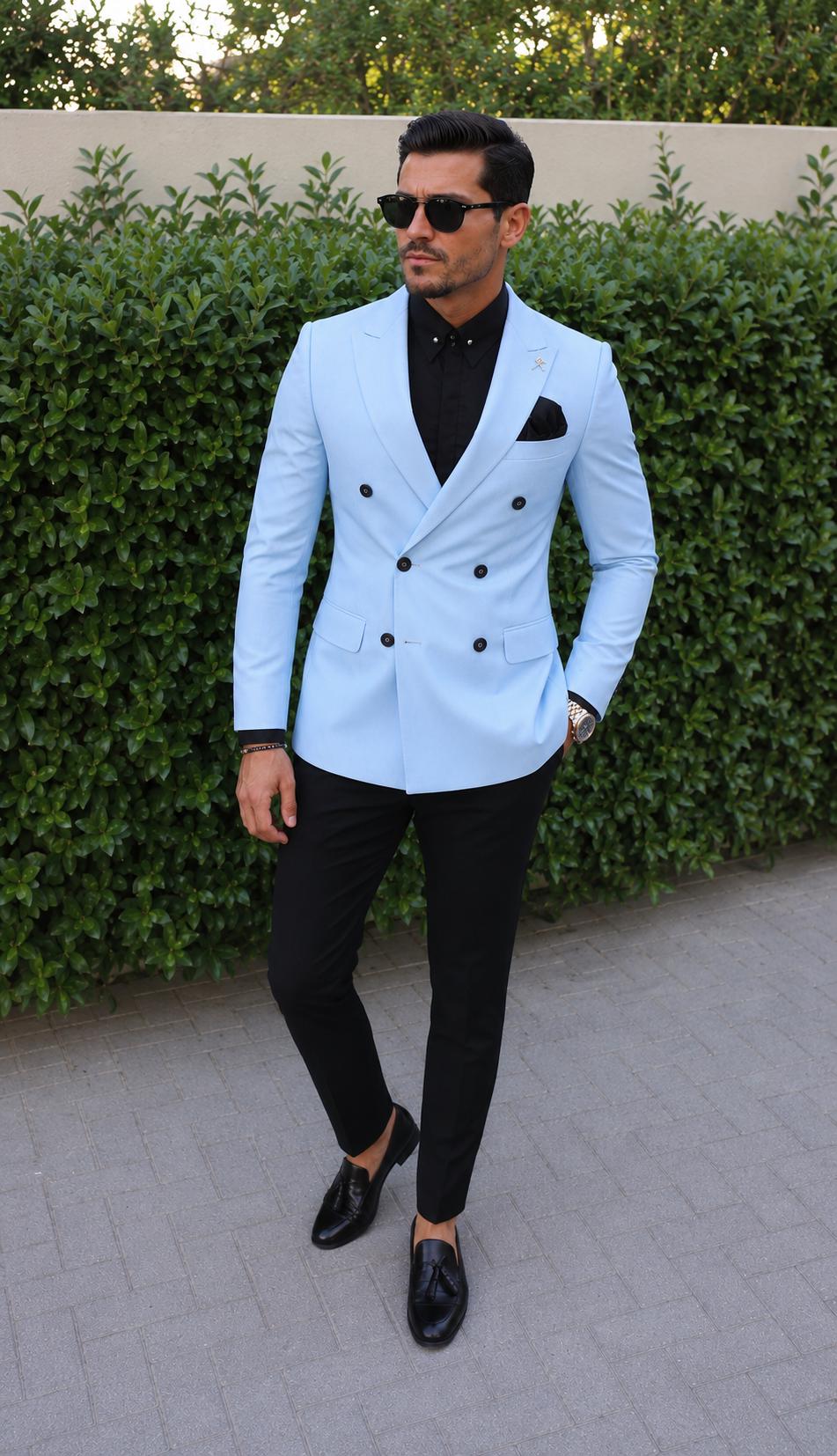 Classic Two Piece Designer double breast suit for men partywear, wedding and Grooms