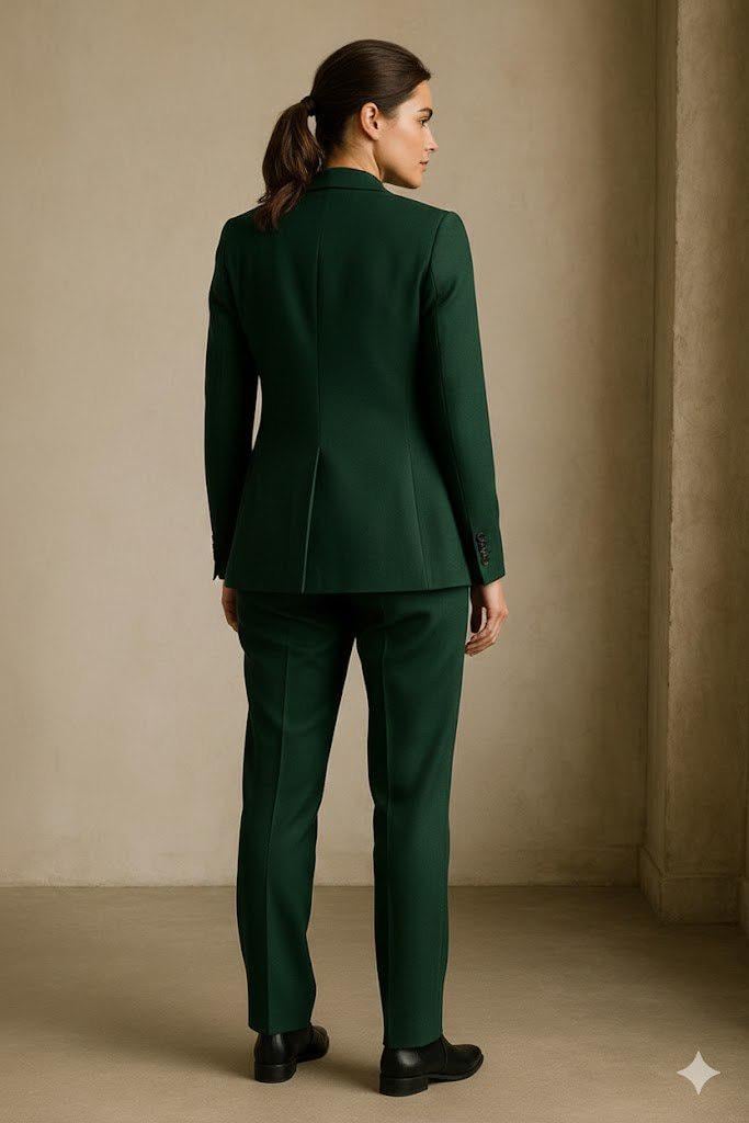 Classic Slim Fit Green 3pc Suit For Women- Elegant, Modern, Party wear & Office wear