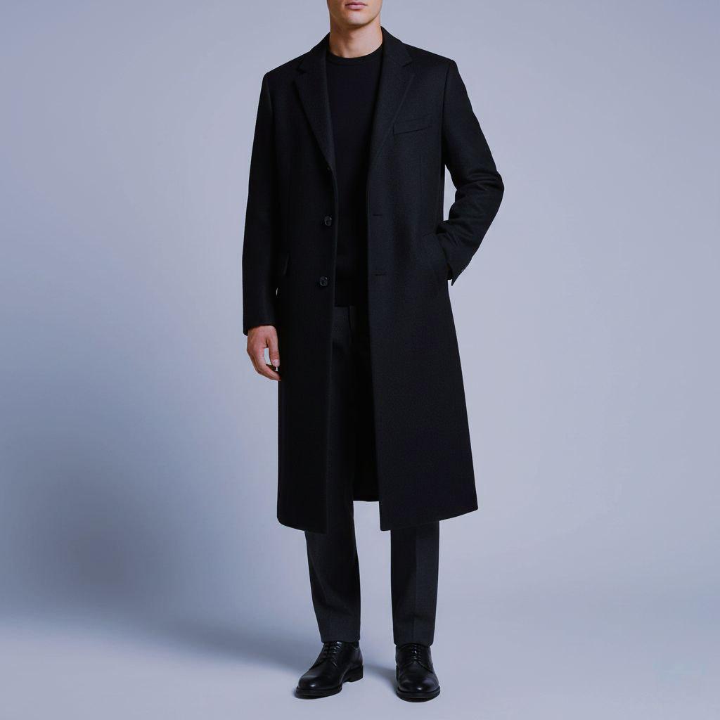 Classic Tweed Trench Long Coat For Men Wedding, Partywear, Proms, Grooms & Groomsman