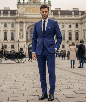 Classic Slim Fit Blue 2pc Suit For Men Wedding, Partywear, Grooms & Groomsman