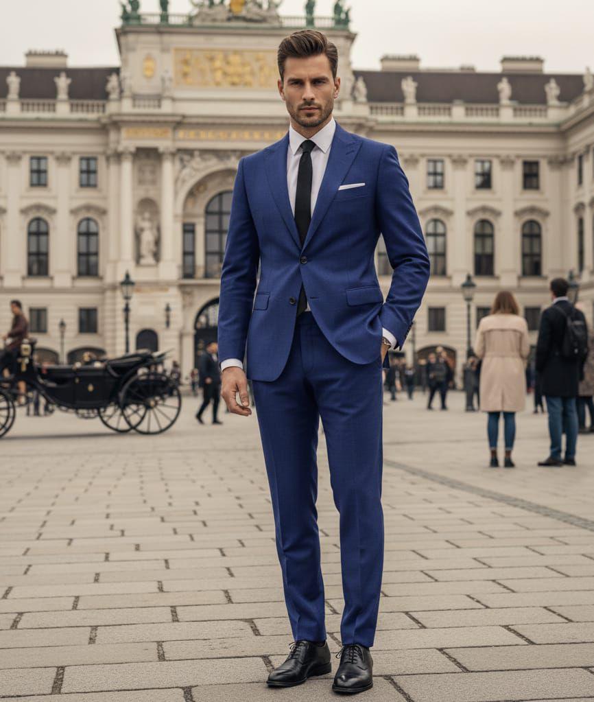 Classic Slim Fit Blue 2pc Suit For Men Wedding, Partywear, Grooms & Groomsman
