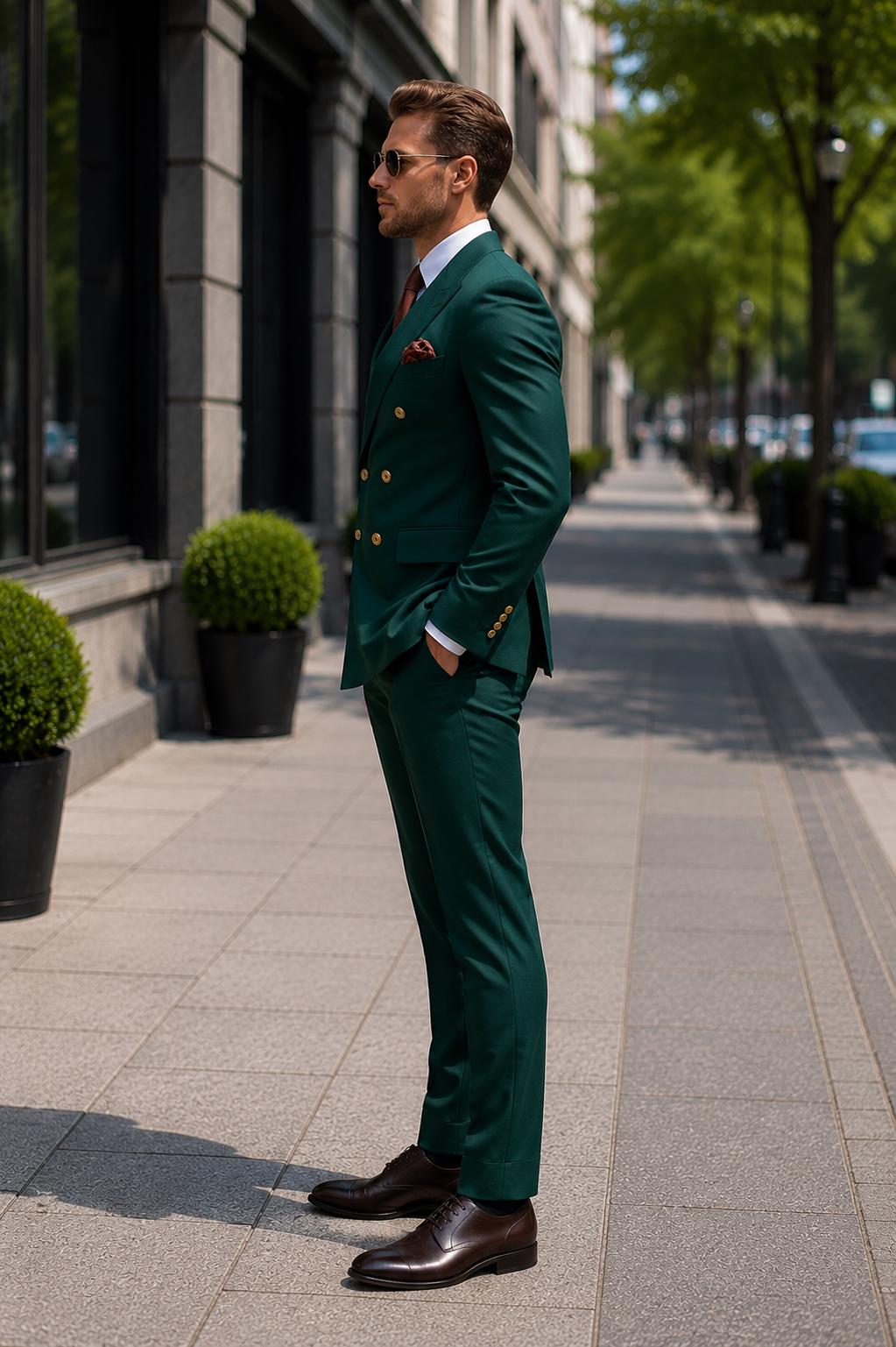 Classic Two Piece Designer double breast suit for men partywear, wedding and Grooms