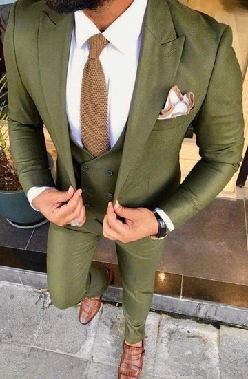 Green 3pc Suit For Men Wedding, Partywear, Grooms & Groomsman