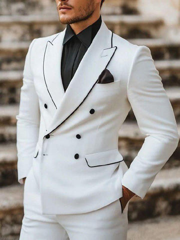 Classic Two Piece Designer double breast suit for men partywear, wedding and Grooms