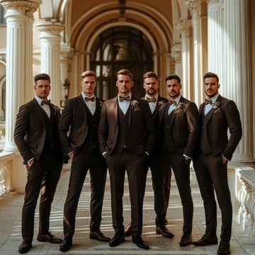 Classic Slim Fit Brown 3pc Suit For Men Partywear, Office Wear, Groomsmen & Grooms