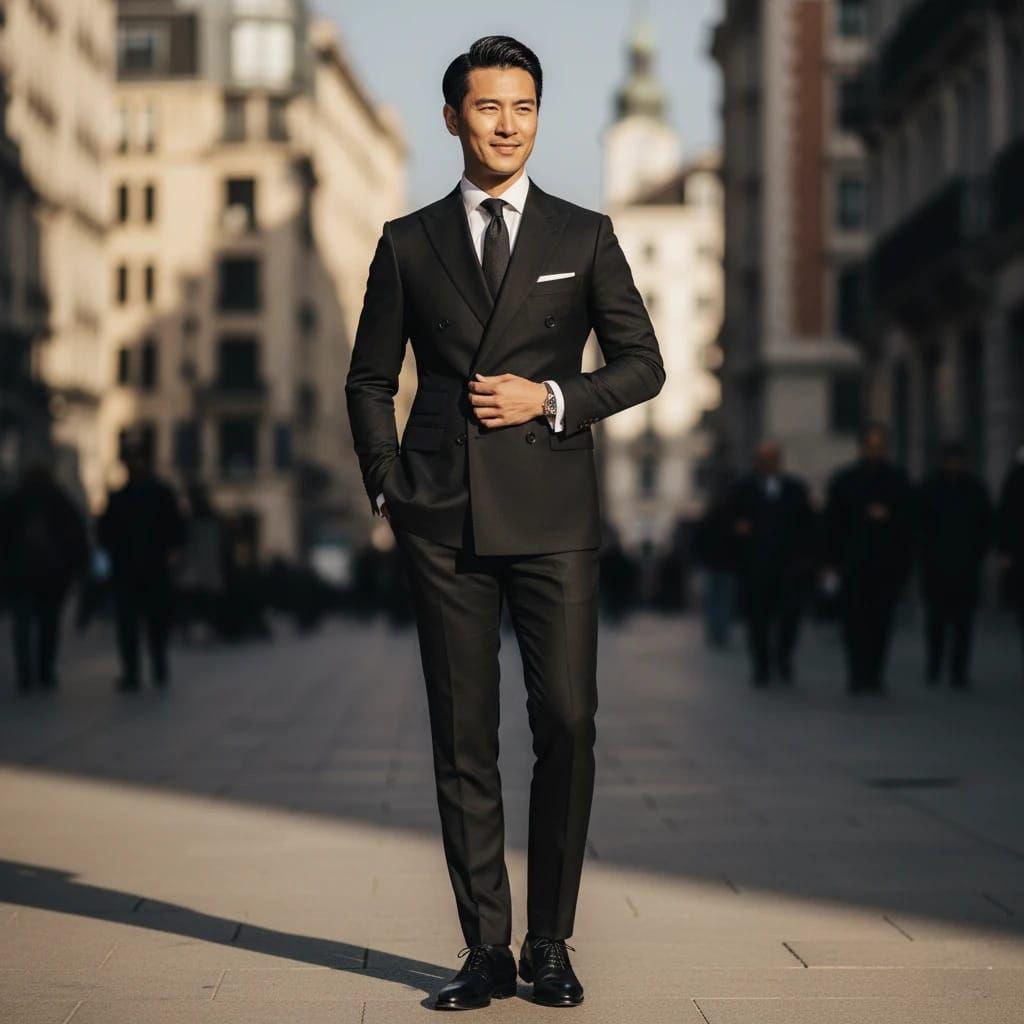 Classic Black double two piece suit for men partywear, Office wear, Groomsman & Grooms