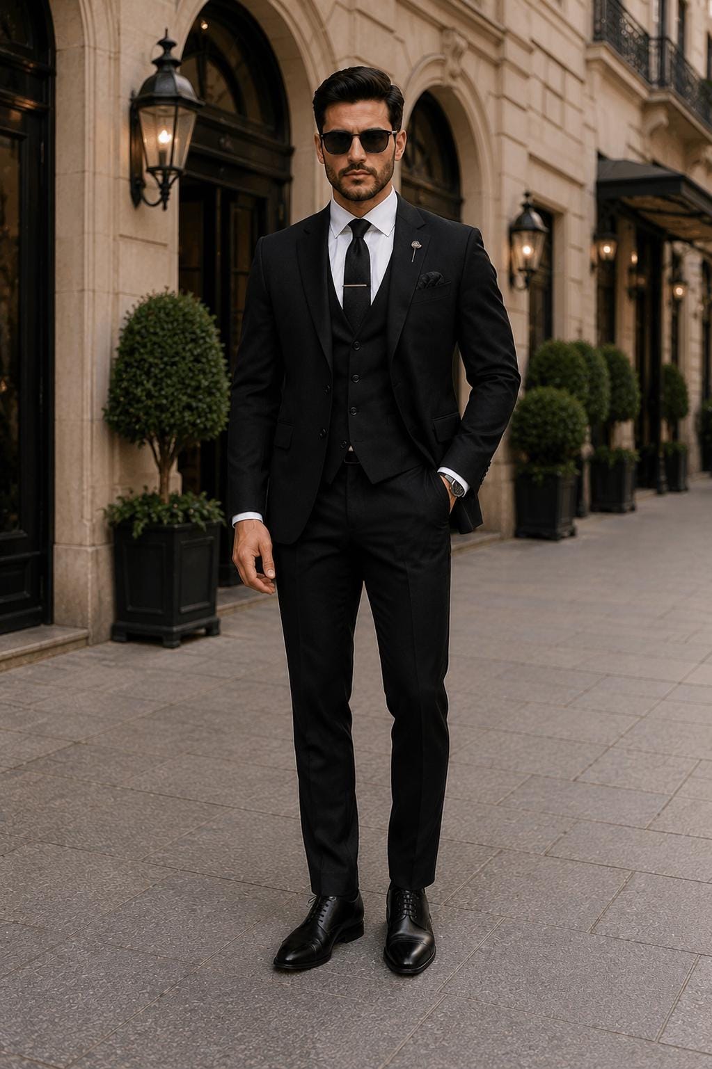 Custom Tailored Black 3 Piece Suit for Men – Wedding Groom Formal office wear Outfit