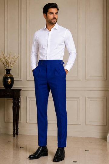 Royal Blue Gorkha Trousers – Men's Custom Tailored Formal Pants