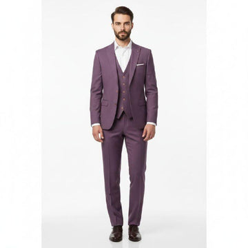 Classic Purple Three piece For Men Partywear, office wear, Wedding, Grooms & Groomsman