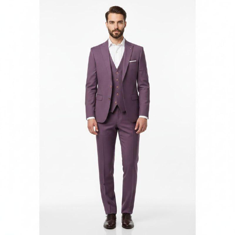 Classic Purple Three piece For Men Partywear, office wear, Wedding, Grooms & Groomsman
