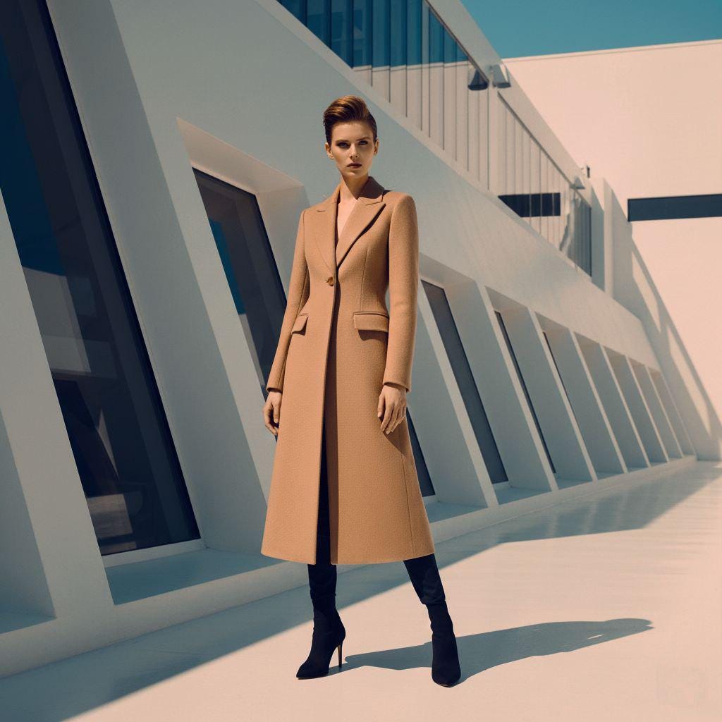 Camel Classic Long Coat For Women Wedding, Grooms & Groomsman