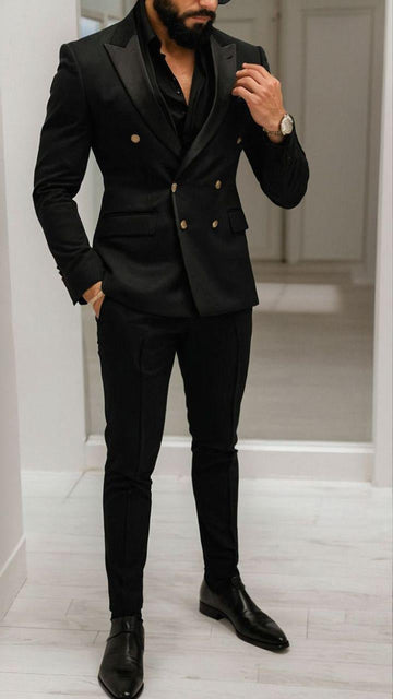 Classic Two Piece Designer double breast suit for men partywear, wedding and Grooms