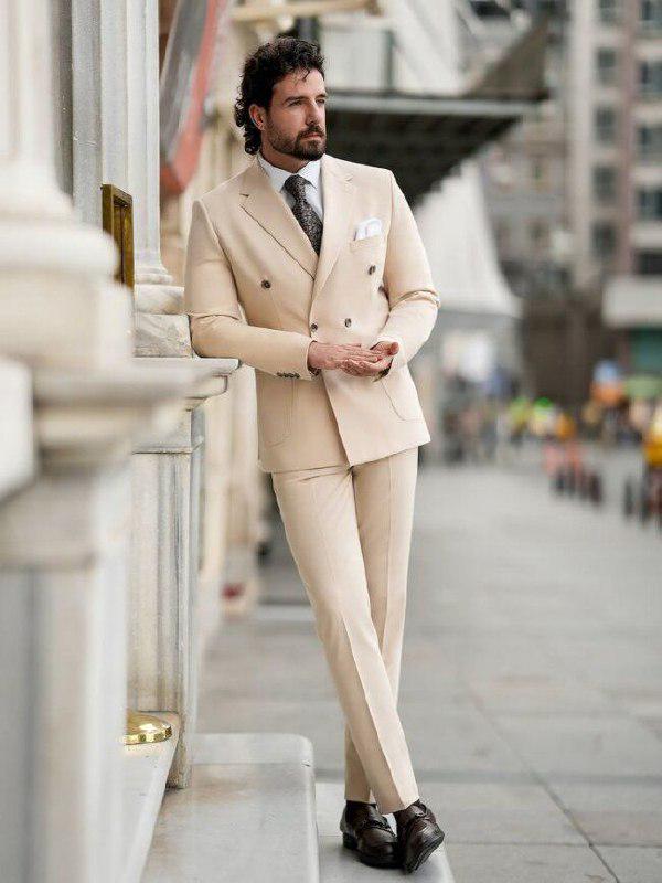 Classic Slim Fit  Double-Breasted Suit Groom & Groomsmen