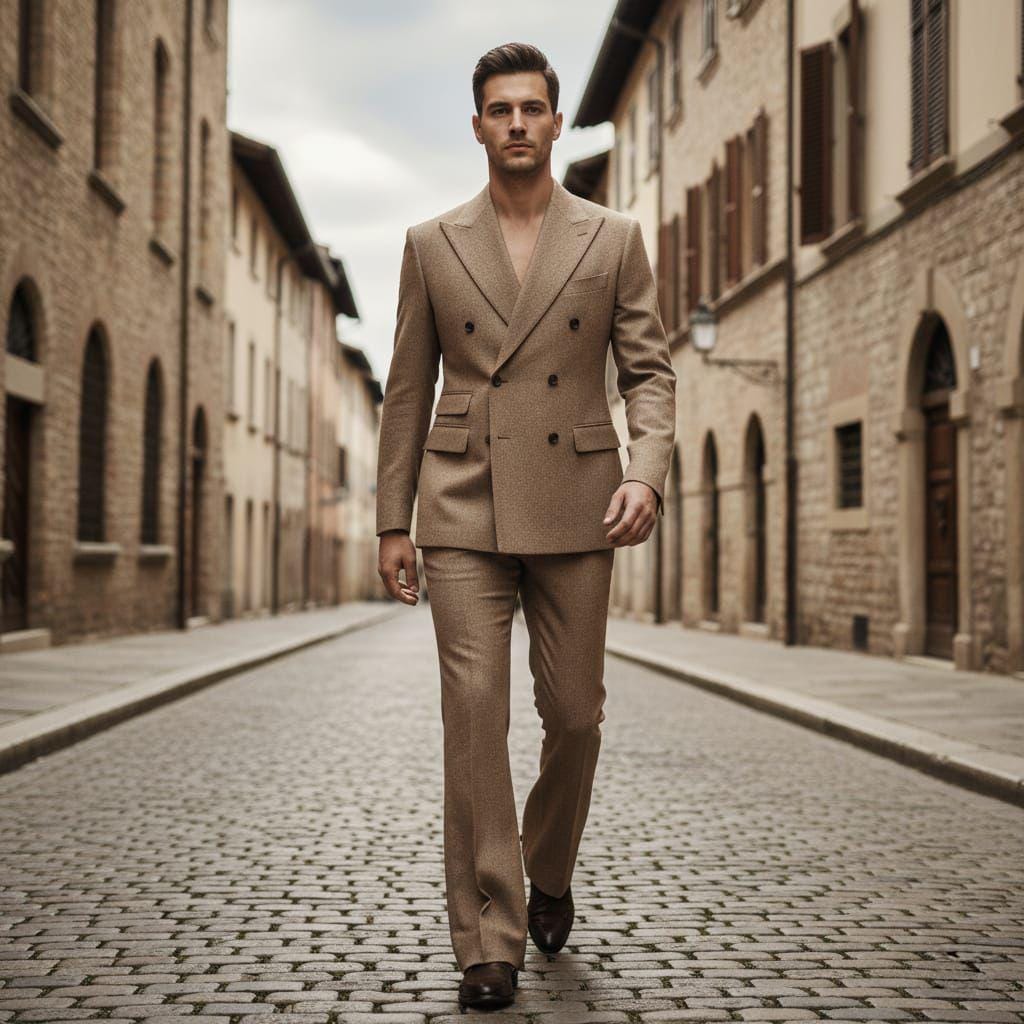 Class Slim Fit Purple Double-Breasted Suit Groom & Groomsmen