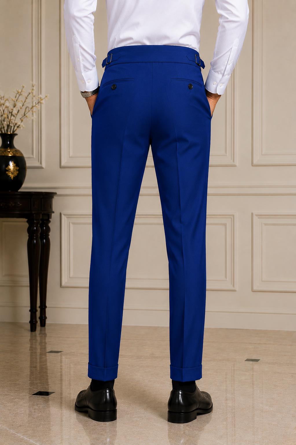 Royal Blue Gorkha Trousers – Men's Custom Tailored Formal Pants