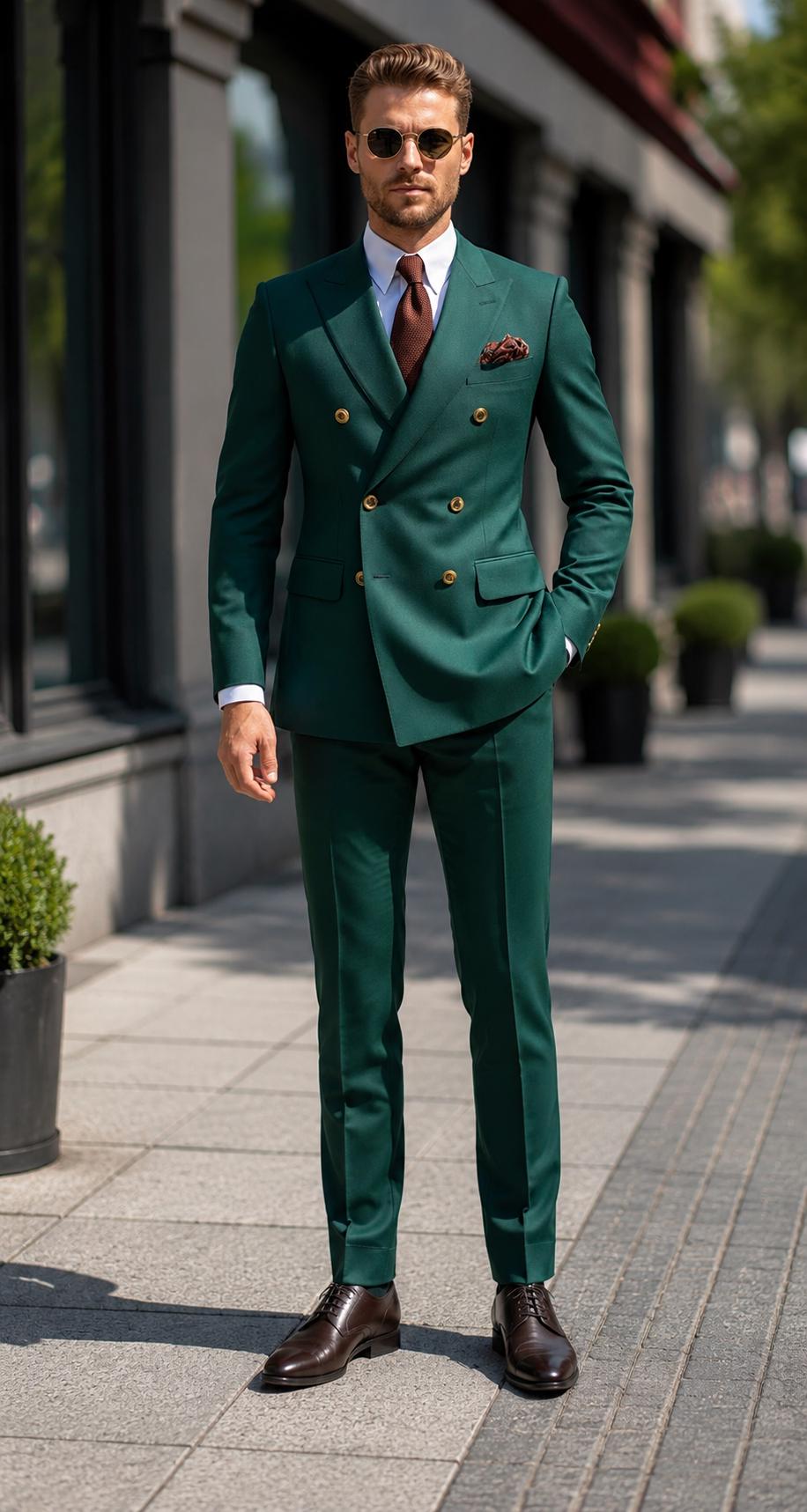 Classic Two Piece Designer double breast suit for men partywear, wedding and Grooms