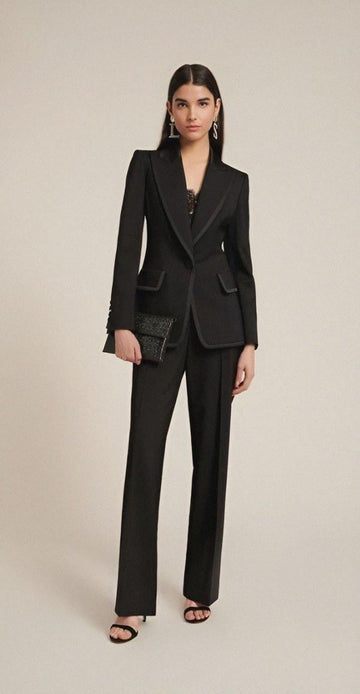 Classic Black 2pc Suit For Women- Elegant, Modern, Partywear & Weddings