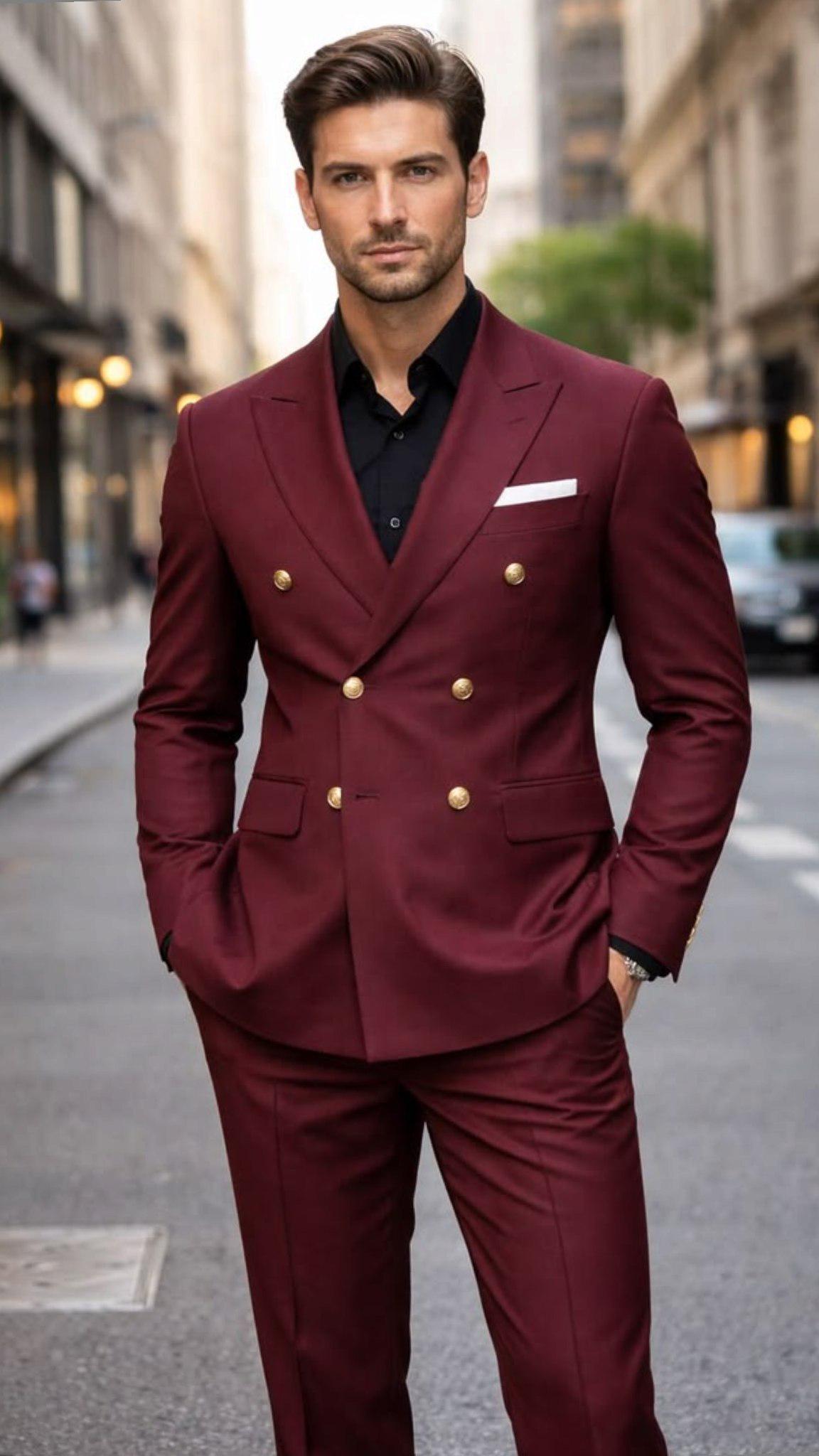 Classic Two Piece Designer double breast suit for men partywear, wedding and Grooms
