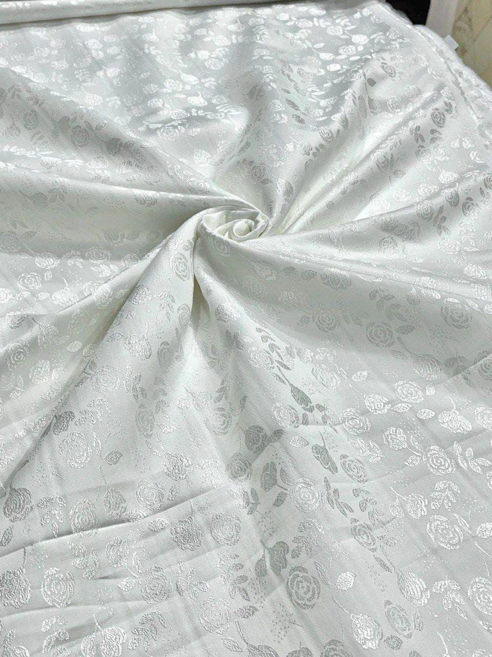 Classic White Jacquard Three piece For Men Partywear, office wear, Wedding, Grooms & Groomsman