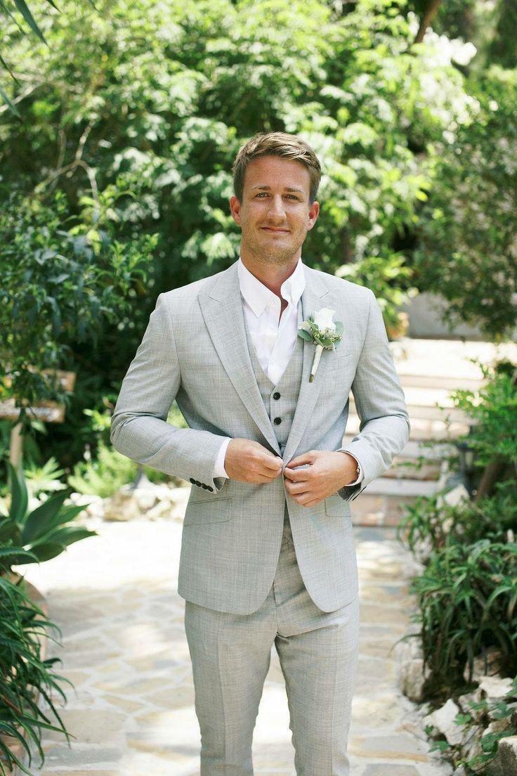 Classic Light Green Texture Three Piece suit for men wedding & groomsman