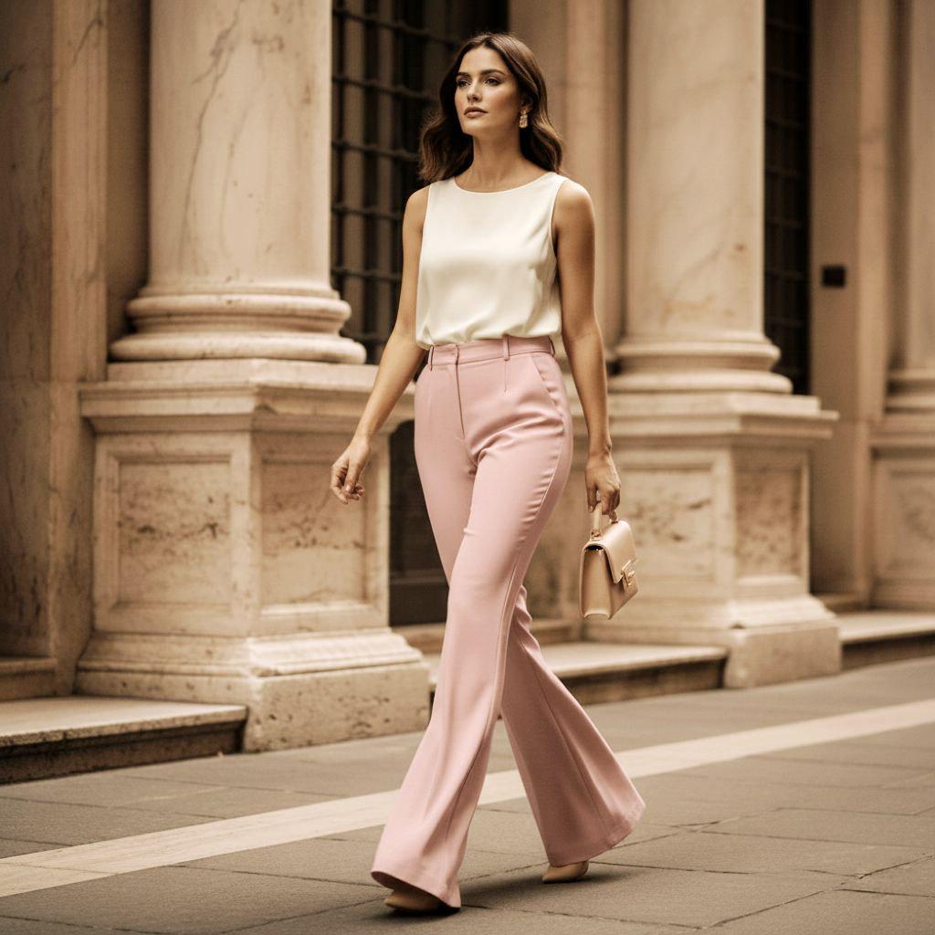 Classic Bell Bottom Trouser For Women Office Wear, Party Wear, Formal