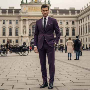 Classic Purple 2pc Suit For Men Wedding, Grooms & Groomsman