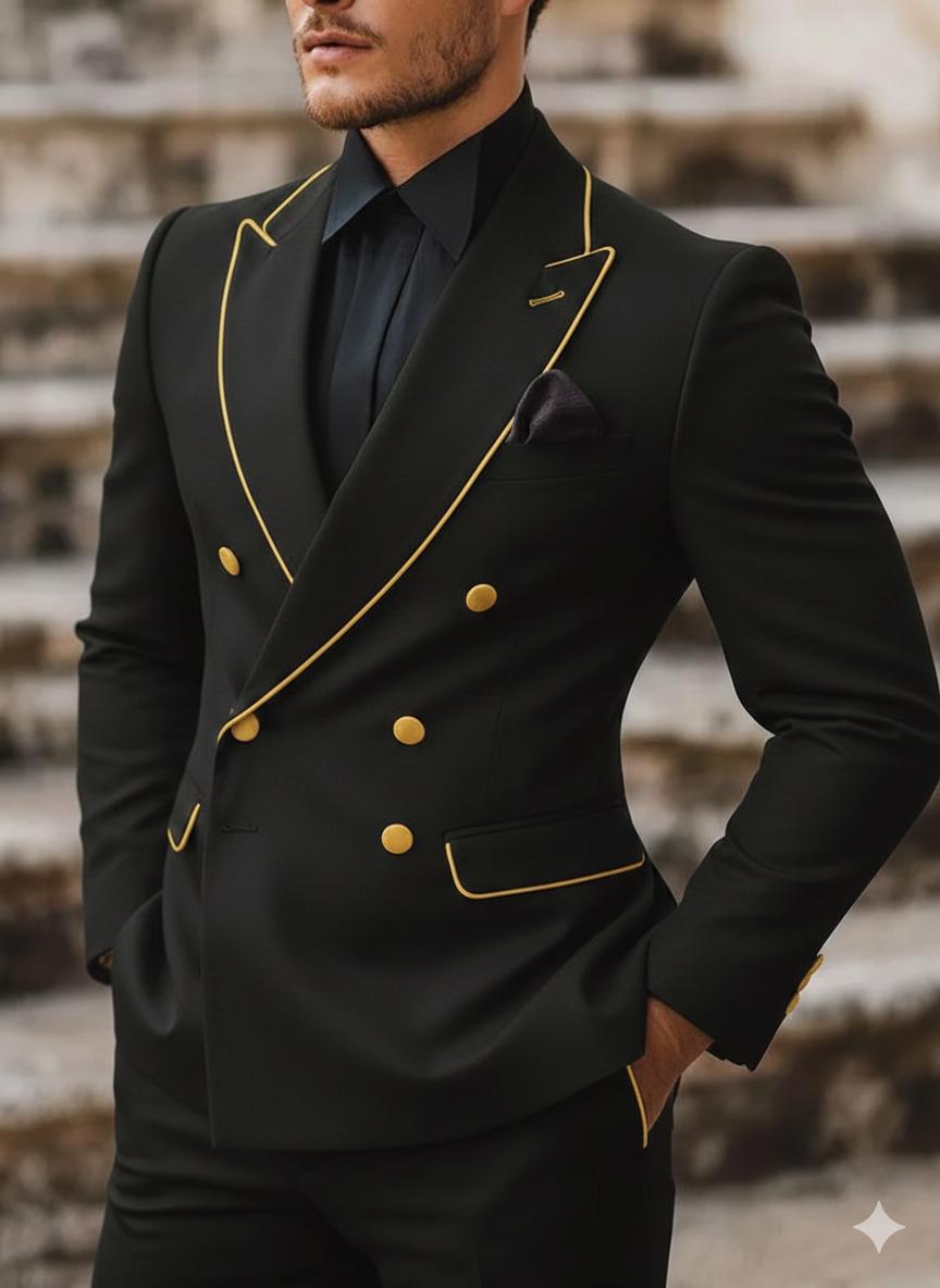 Classic Two Piece Designer double breast suit for men partywear, wedding and Grooms
