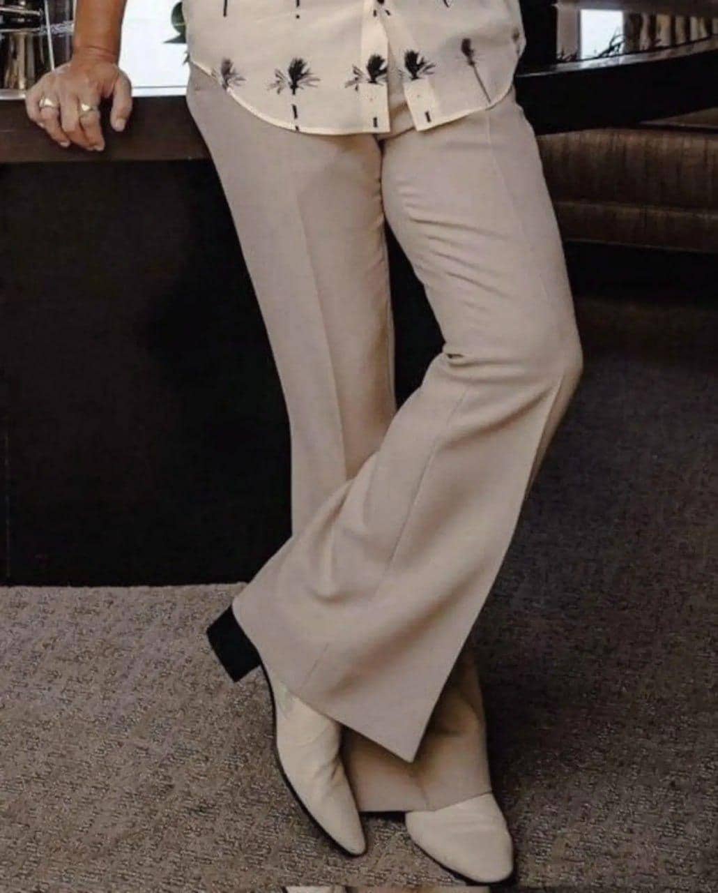 Beige Bell Bottom Pants, Men's Tailored Trousers, Custom Fit