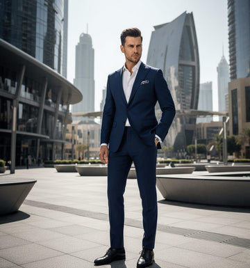 Classic Slim Fit Navy 2pc Suit For Men Wedding, Partywear, Grooms & Groomsman