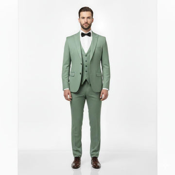 Classic Green Three piece For Men Partywear, office wear, Wedding, Grooms & Groomsman