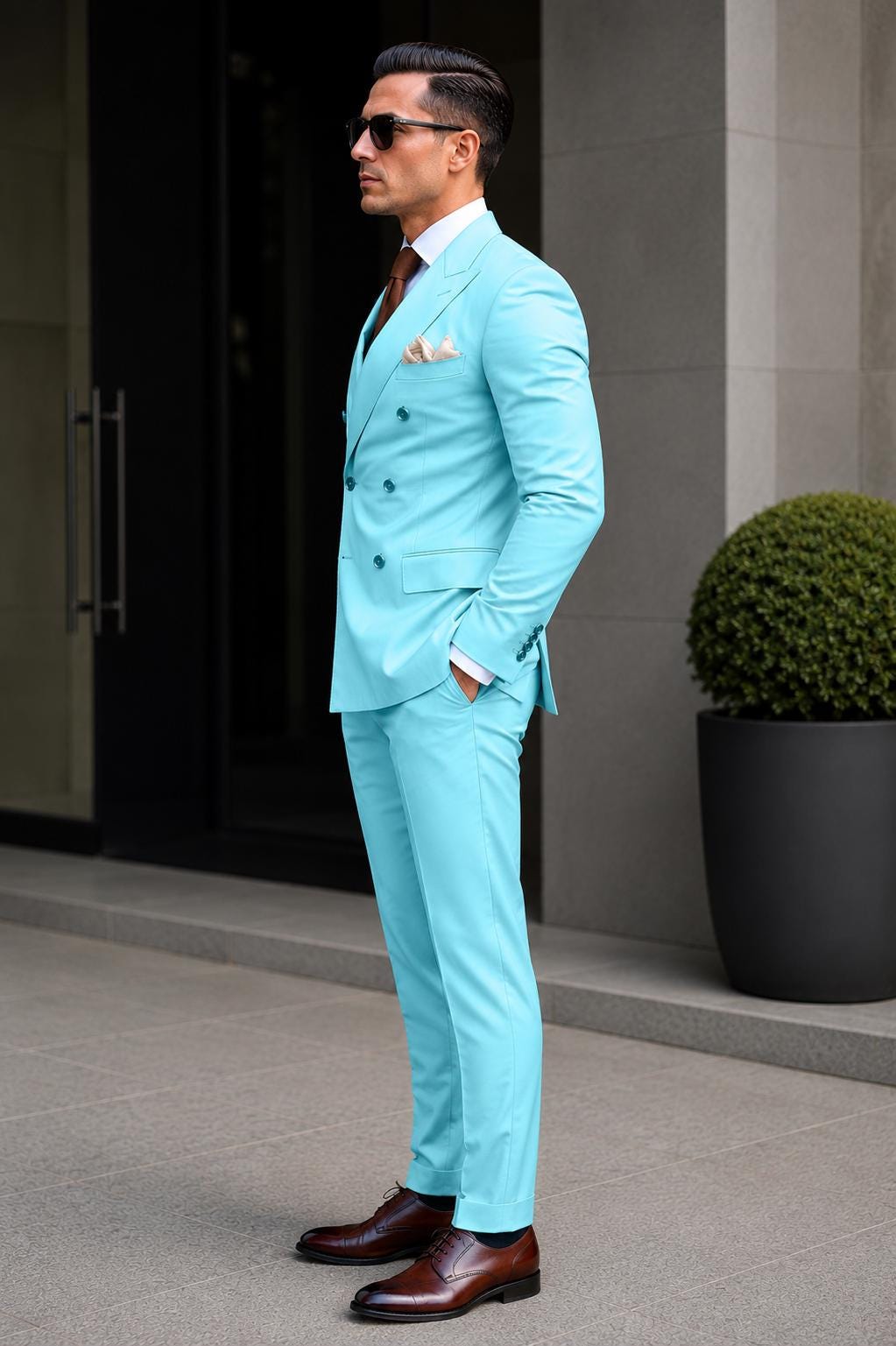 Luxury Two Piece Designer double breast suit for men partywear, wedding and Grooms