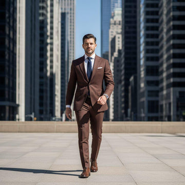 Classic Slim Fit Brown 2pc Suit For Men Wedding, Grooms & Groomsman