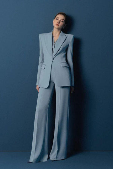 Classic Sky Blue 3pc Suit For Women Partywear, Formal & Business wear.