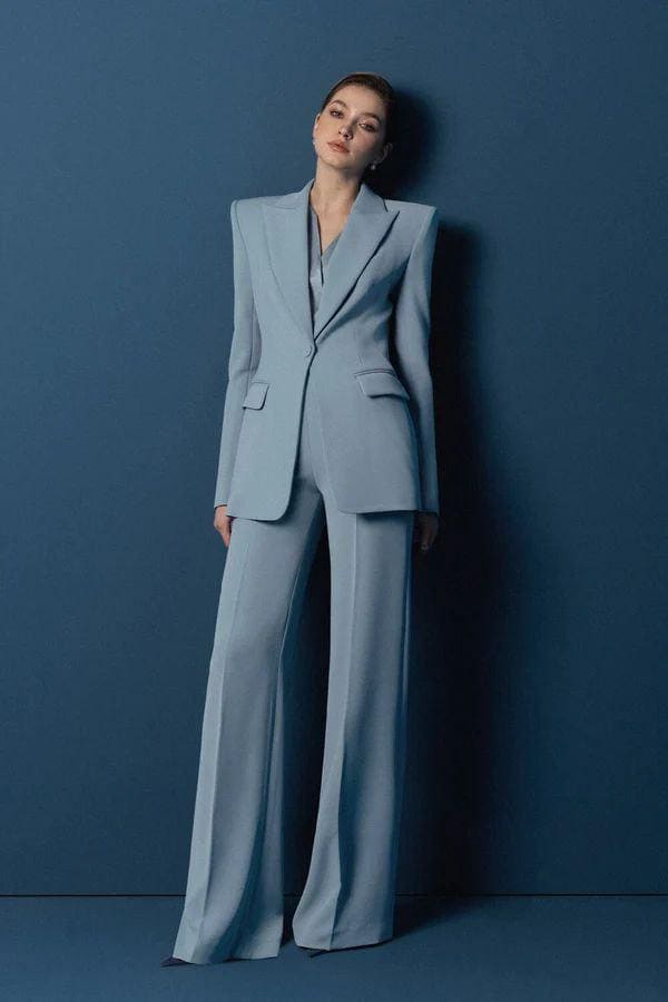 Classic Sky Blue 3pc Suit For Women Partywear, Formal & Business wear.
