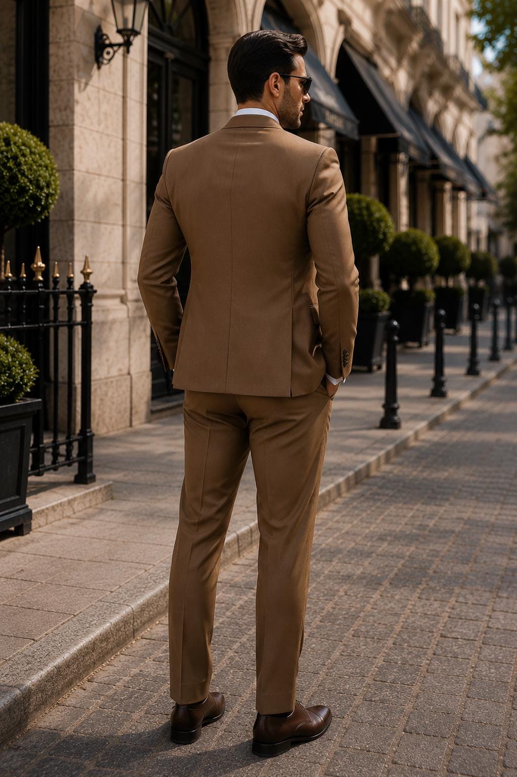 Brown 3-Piece Men's Suit | Luxury Wedding Groom Tailored Fit Blazer, Waistcoat, Pants