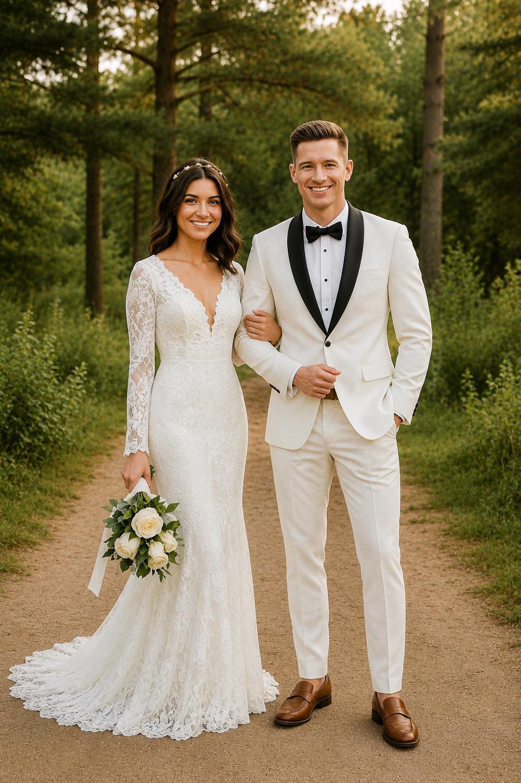 Classic Off-White 2-piece suit for men Partywear, weddings, Proms, Grooms & Groomsman