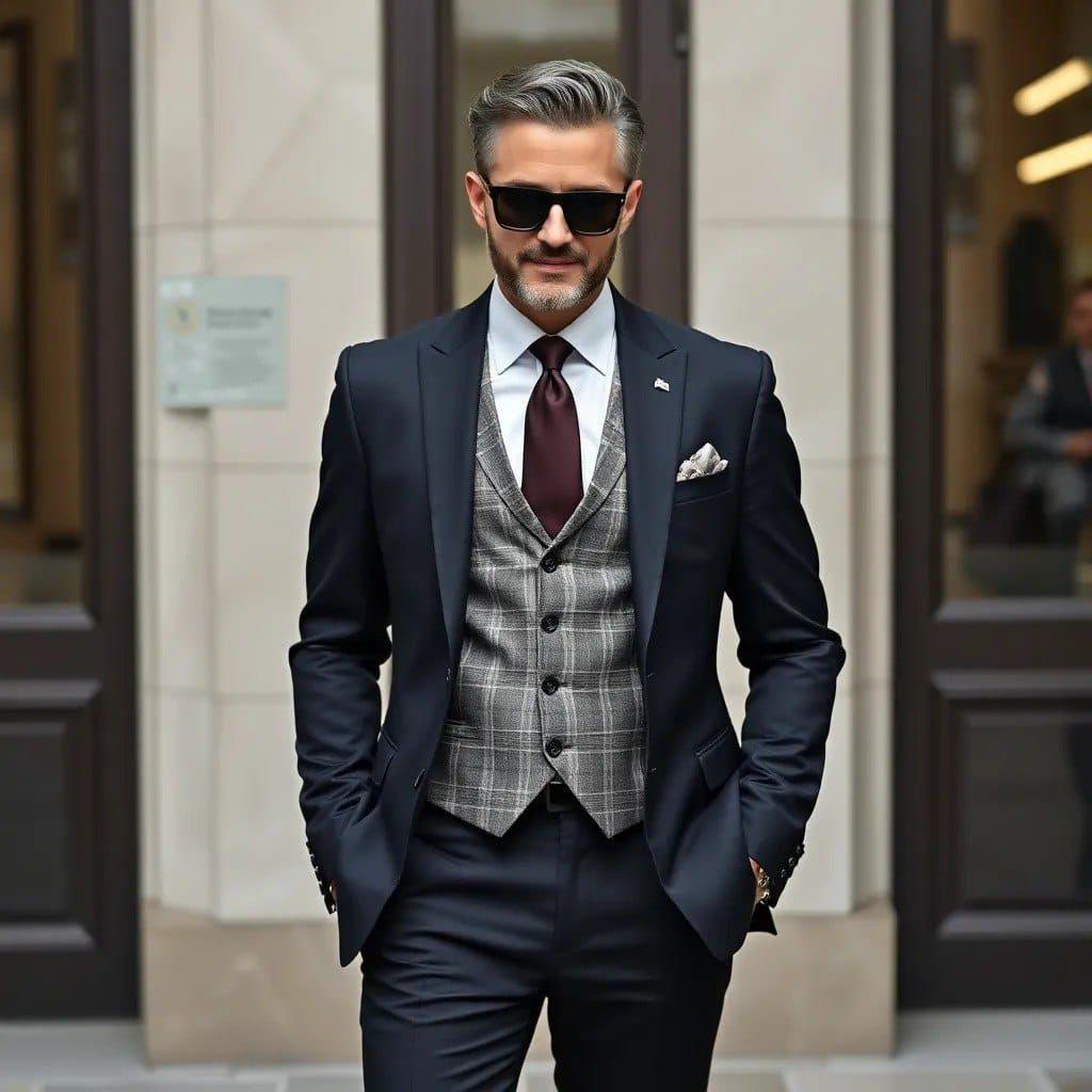 Classic Navy 3pc Suit For Men Wedding, Proms, Grooms & Groomsman