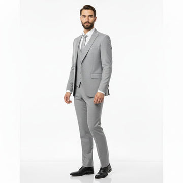 Classic Light Grey Three piece For Men Partywear, office wear, Wedding, Grooms & Groomsman