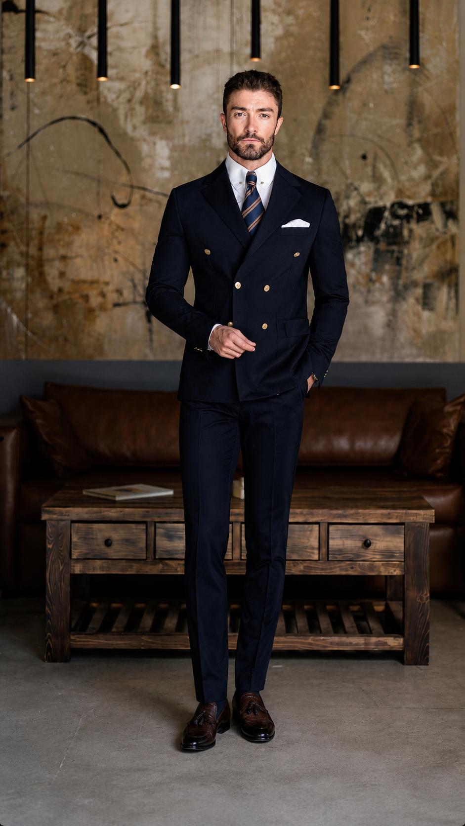 Classic Two Piece Designer double breast suit for men partywear, wedding and Grooms